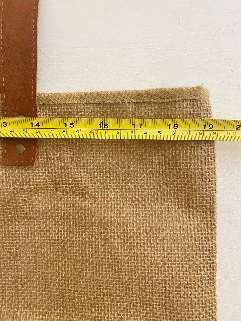 Nespresso logo tote 100% Jute with Brown leather straps and 100% cotton lining - Picture 4 of 11